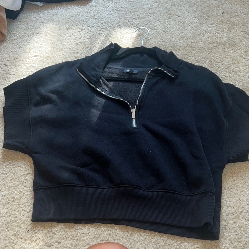 Express Black Half-Zip Top